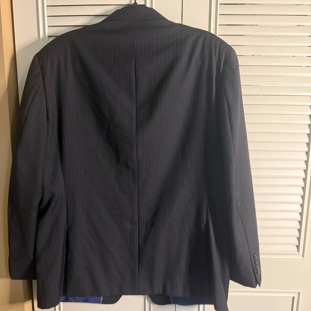 Modesto Uomo Ticknors Mens 44S 100% Wool Pinstripe Suit Jacket Blazer Charcoal